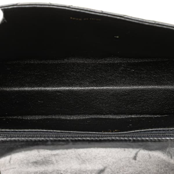 Pre-owned Chanel Mini Quilted Lambskin Tassel Flap Crossbody Black
