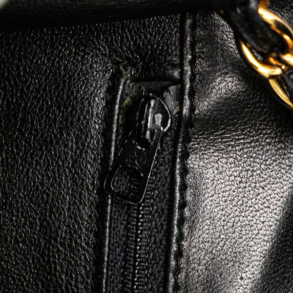 Pre-owned Chanel Mini Quilted Lambskin Tassel Flap Crossbody Black