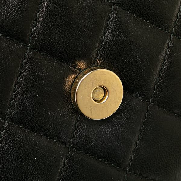 Pre-owned Chanel Mini Quilted Lambskin Tassel Flap Crossbody Black