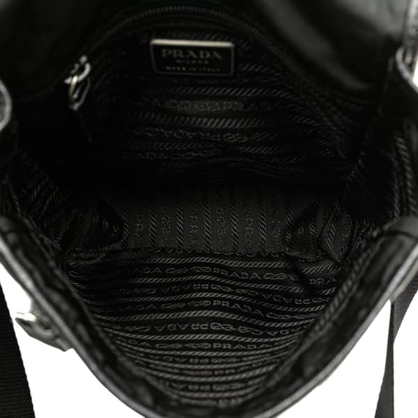 Pre-owned Prada Tessuto Buckle Messenger Bag Black