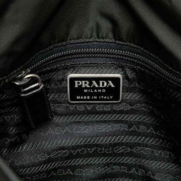 Pre-owned Prada Tessuto Buckle Messenger Bag Black