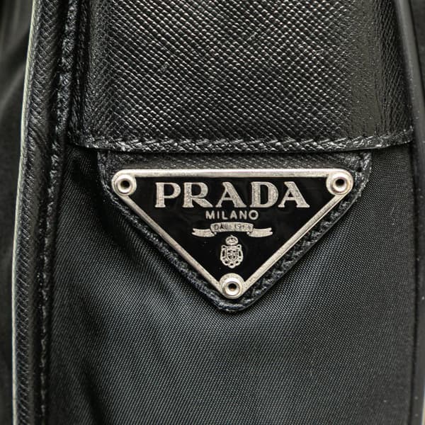 Pre-owned Prada Tessuto Buckle Messenger Bag Black