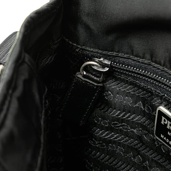 Pre-owned Prada Tessuto Buckle Messenger Bag Black
