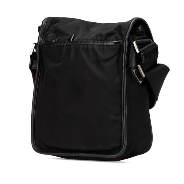 Pre-owned Prada Tessuto Buckle Messenger Bag Black