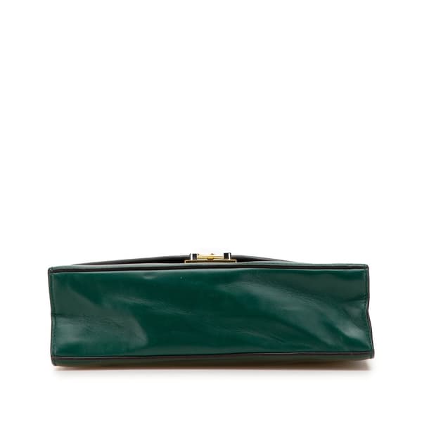Pre-owned Gucci Small Leather Zumi Flap Crossbody Green