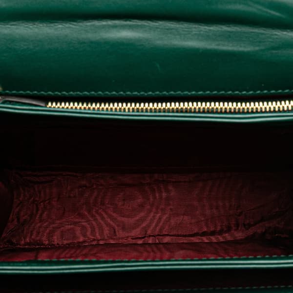 Pre-owned Gucci Small Leather Zumi Flap Crossbody Green