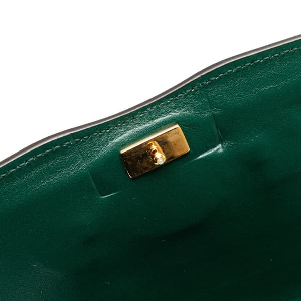 Pre-owned Gucci Small Leather Zumi Flap Crossbody Green