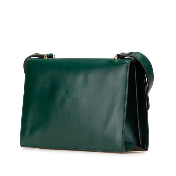 Pre-owned Gucci Small Leather Zumi Flap Crossbody Green