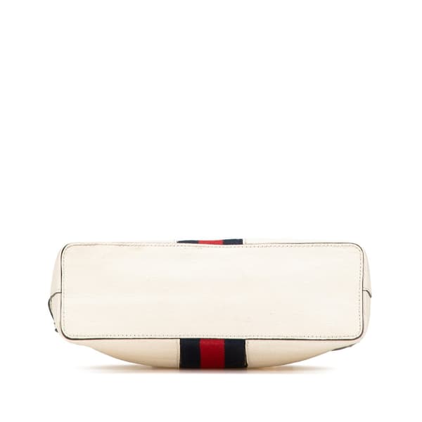 Pre-owned Gucci Small Leather Ophidia Dome Crossbody White