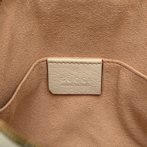 Pre-owned Gucci Small Leather Ophidia Dome Crossbody White