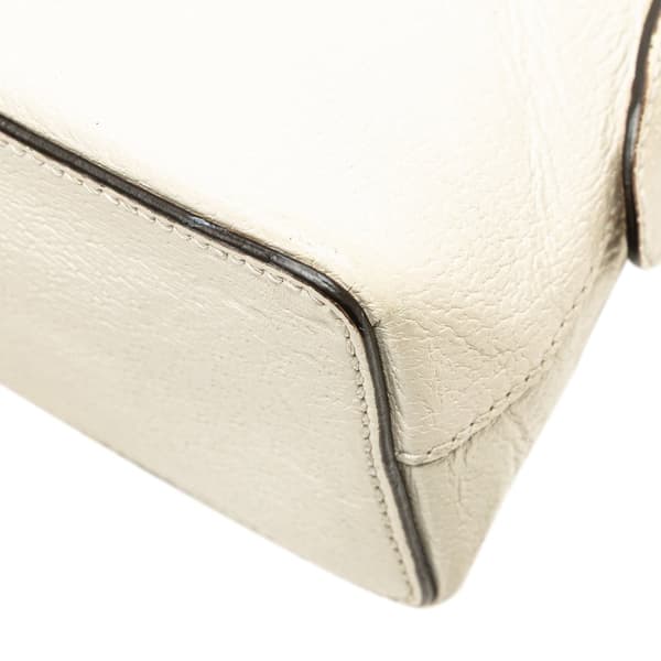 Pre-owned Gucci Small Leather Ophidia Dome Crossbody White