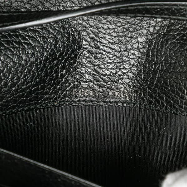 Pre-owned Gucci Dollar Calfskin Swing Wallet On Strap Black