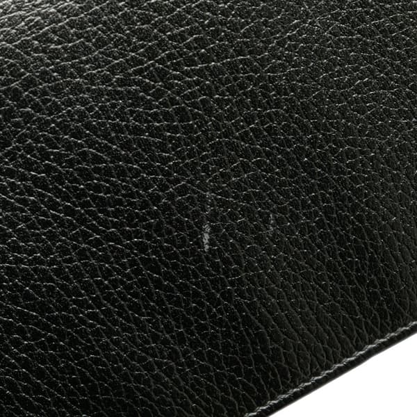 Pre-owned Gucci Dollar Calfskin Swing Wallet On Strap Black