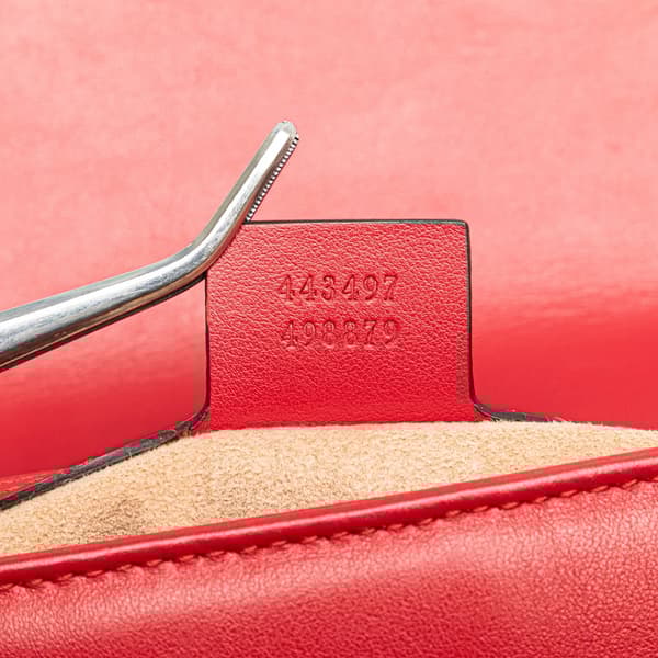Pre-owned Gucci Small GG Marmont Matelasse Leather Flap Crossbody Red