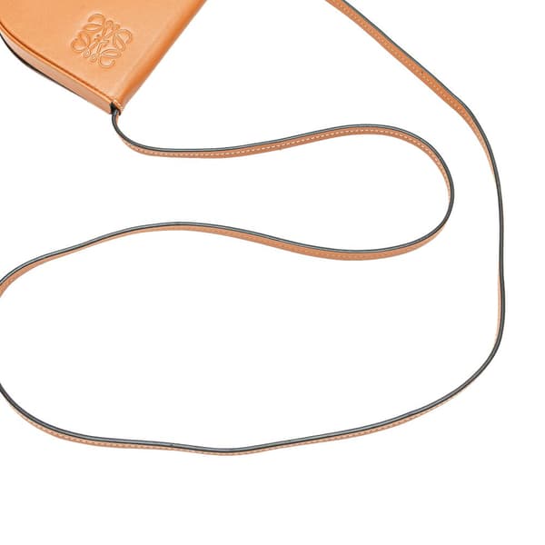 Pre-owned LOEWE Mini Soft Calfskin Heel Pouch Brown