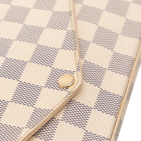 Pre-owned Louis Vuitton Damier Azur Pochette Felicie White