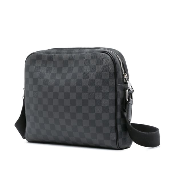 Pre-owned Louis Vuitton Damier Graphite Dayton Reporter PM Black