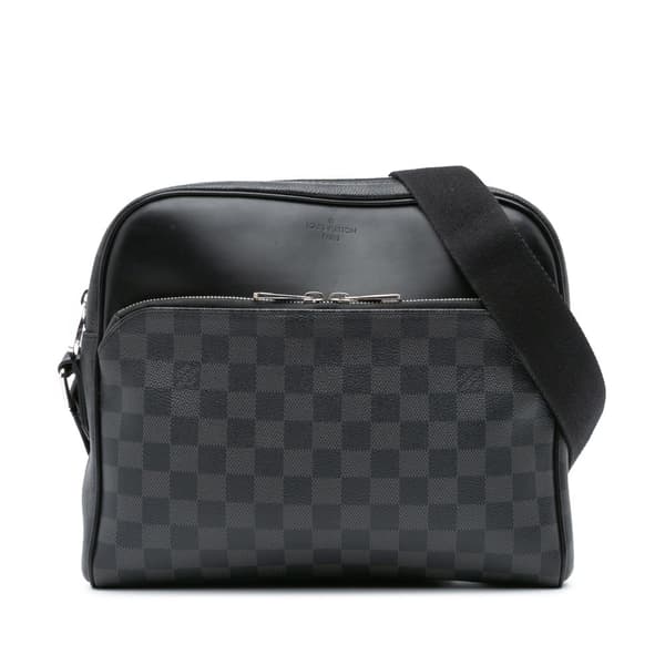 Pre-owned Louis Vuitton Damier Graphite Dayton Reporter PM Black
