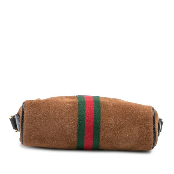Pre-owned Gucci Mini Suede Ophidia Crossbody Brown