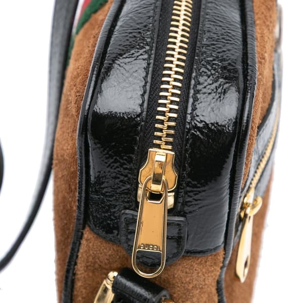 Pre-owned Gucci Mini Suede Ophidia Crossbody Brown