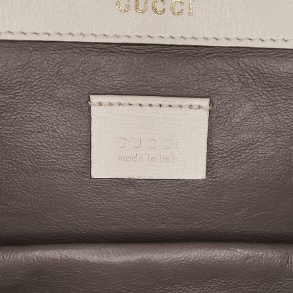 Pre-owned Gucci Mini Leather Sylvie 1969 Crossbody White