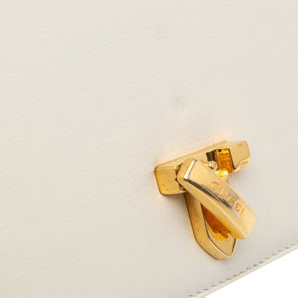 Pre-owned Gucci Mini Leather Sylvie 1969 Crossbody White