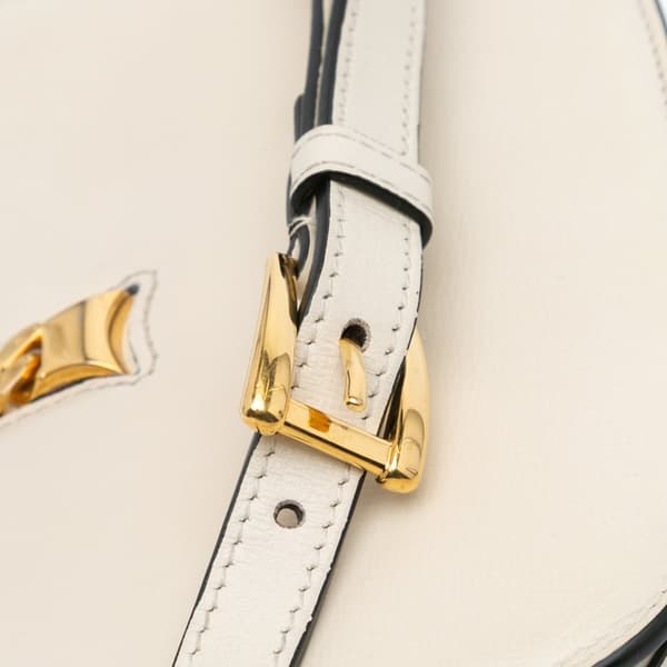 Pre-owned Gucci Mini Leather Sylvie 1969 Crossbody White