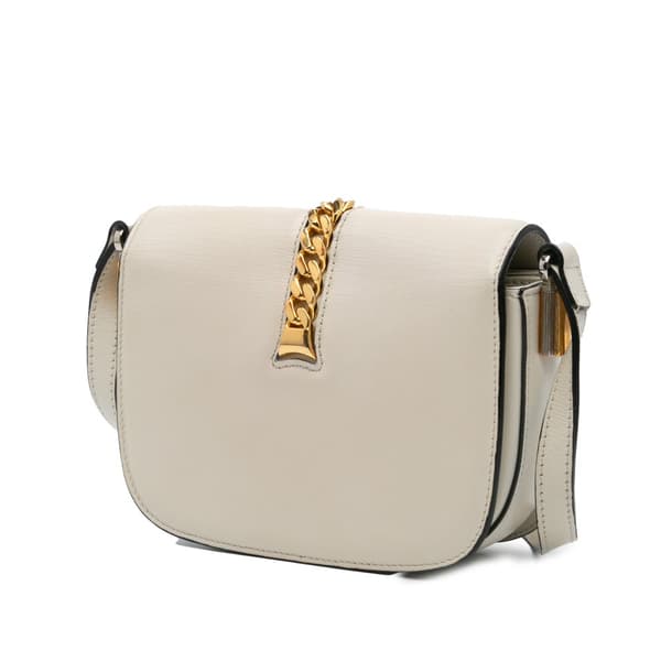 Pre-owned Gucci Mini Leather Sylvie 1969 Crossbody White