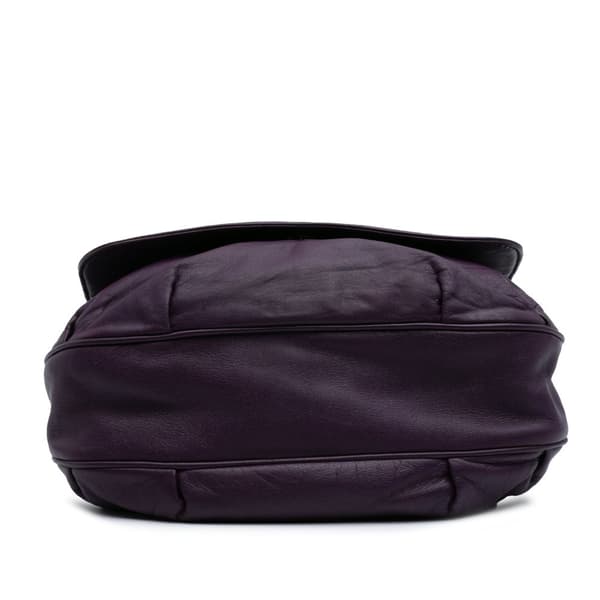 Pre-owned LOEWE Anagram Nappa Crossbody Purple