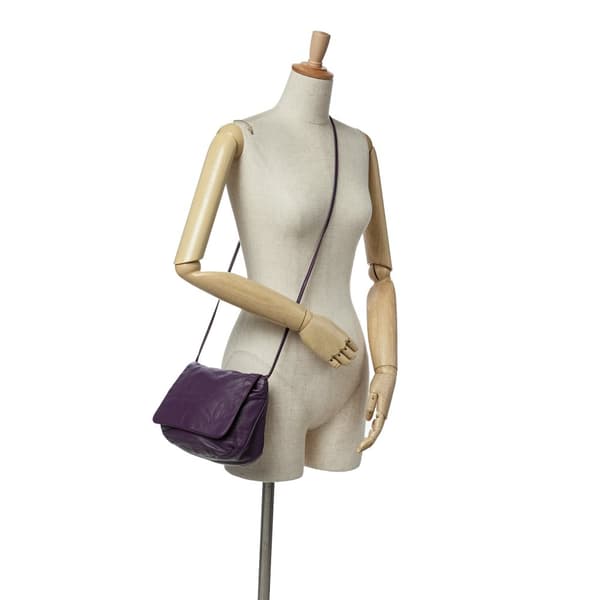Pre-owned LOEWE Anagram Nappa Crossbody Purple
