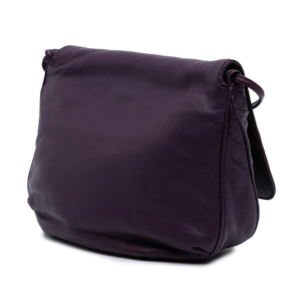 Pre-owned LOEWE Anagram Nappa Crossbody Purple