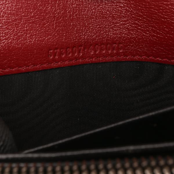 Pre-owned Gucci GG Marmont Matelasse Leather Torchon Wallet On Chain Black