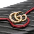Miniatyrbillede 7 af 9: Pre-owned Gucci GG Marmont Matelasse Leather Torchon Wallet On Chain Black