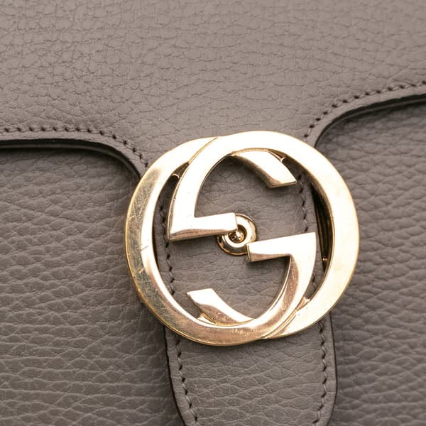 Pre-owned Gucci Small Dollar Calfskin Interlocking G Crossbody Brown