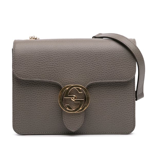 Pre-owned Gucci Small Dollar Calfskin Interlocking G Crossbody Brown