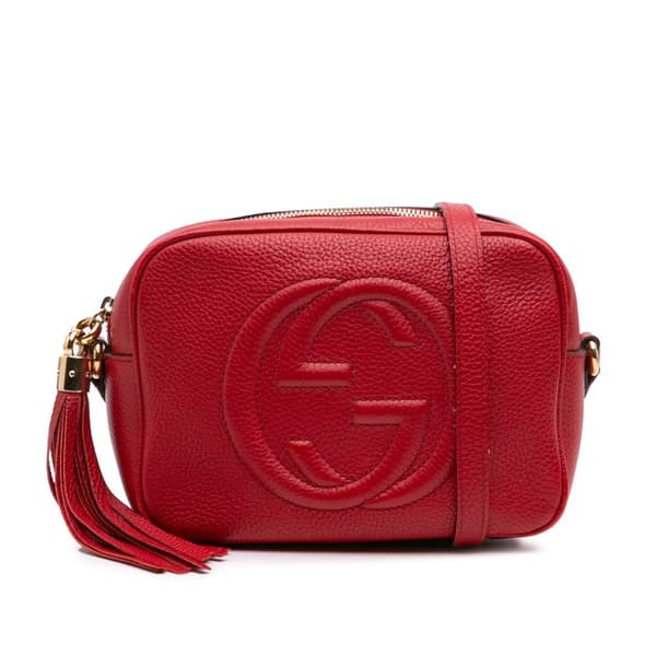 Pre-owned Gucci Leather Soho Disco Crossbody Red
