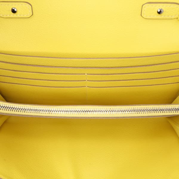 Pre-owned Hermès Evercolor Constance Wallet To Go Yellow
