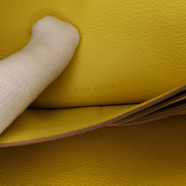 Pre-owned Hermès Evercolor Constance Wallet To Go Yellow