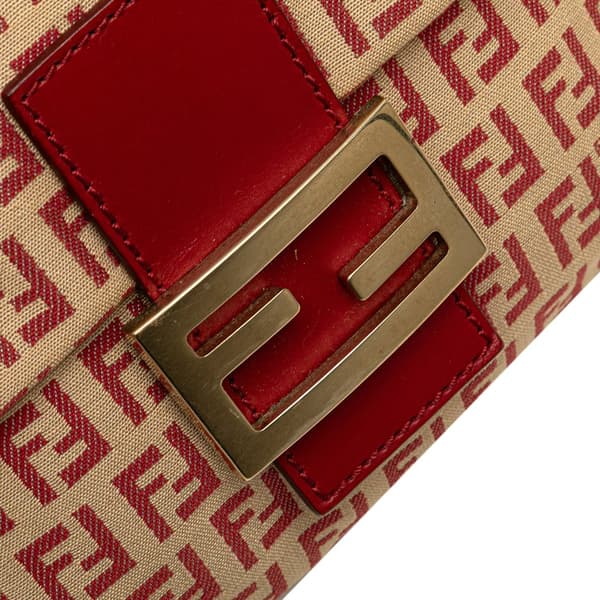 Pre-owned Fendi Zucchino Canvas Flap Crossbody Brown