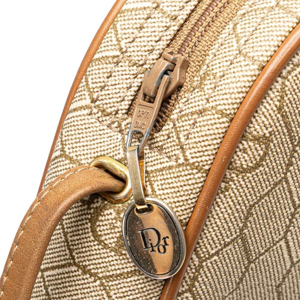 Pre-owned Dior Honeycomb Coated Canvas Crossbody Brown