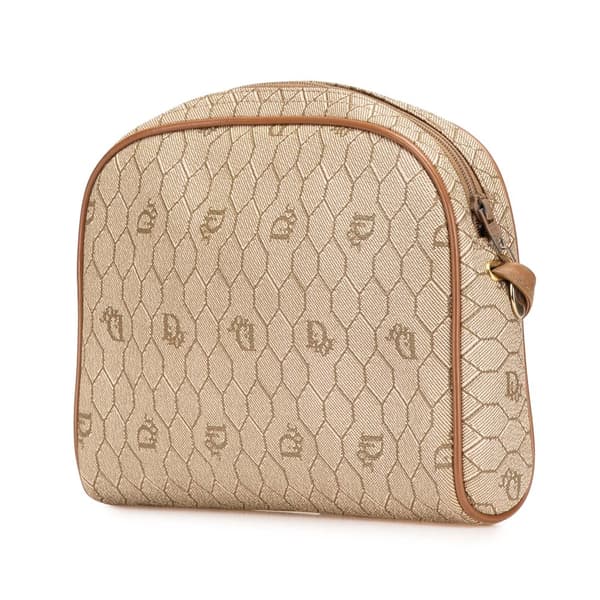 Pre-owned Dior Honeycomb Coated Canvas Crossbody Brown