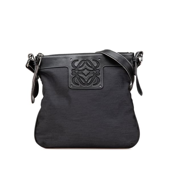 Pre-owned LOEWE Anagram Nylon Crossbody Gray