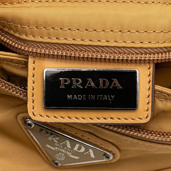 Pre-owned Prada Tessuto Zip Top Crossbody Brown