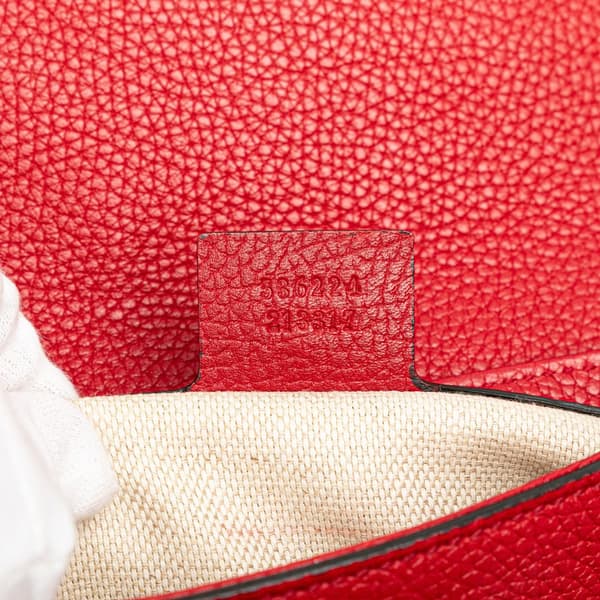Pre-owned Gucci Medium Leather Soho Chain Flap Crossbody Red