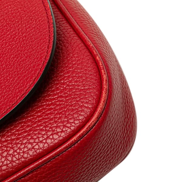 Pre-owned Gucci Medium Leather Soho Chain Flap Crossbody Red