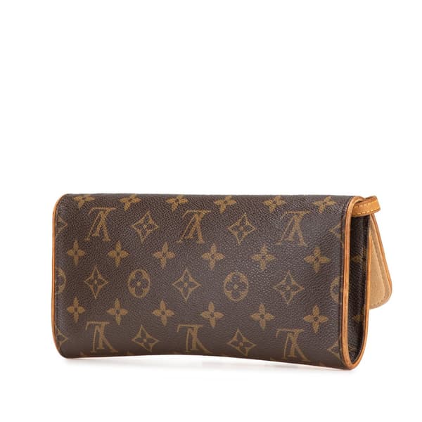 Pre-owned Louis Vuitton Monogram Pochette Twin GM Brown