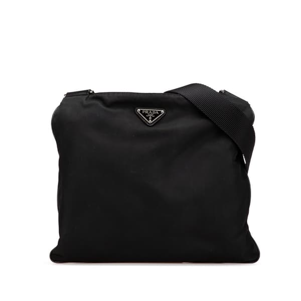 Pre-owned Prada Tessuto Zip Top Crossbody Black