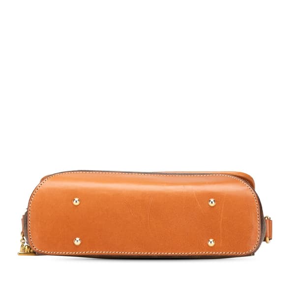 Pre-owned Celine Macadam Coated Canvas Crossbody Brown