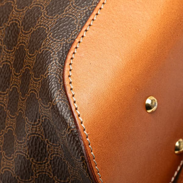 Pre-owned Celine Macadam Coated Canvas Crossbody Brown