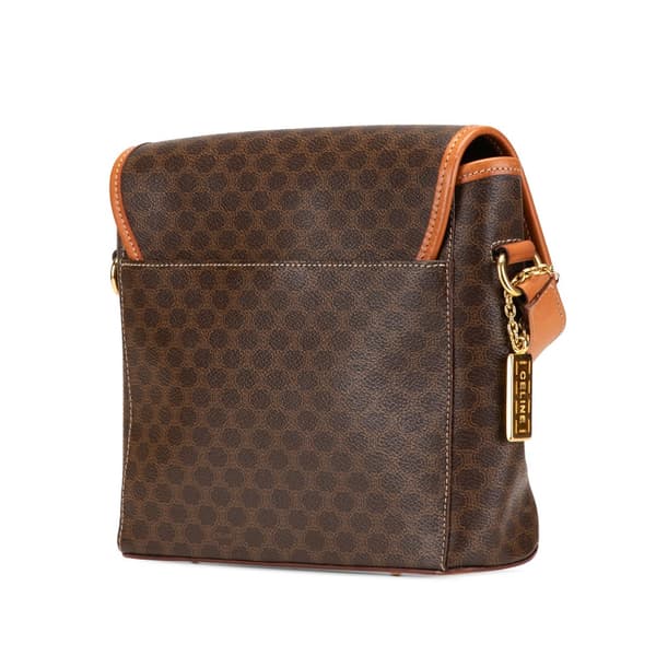 Pre-owned Celine Macadam Coated Canvas Crossbody Brown